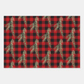 Rustic Buffalo Pset Spruce Branches Ilex Berries Inpakpapier Vel (Voorkant 3)