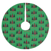 Rustic Buffalo Pset Trees Pattern Kerstboom Rok (Voorkant)