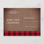 Rustic Buffalo Pset Wedding Save Date Foto Aankondigingskaart (Achterkant)