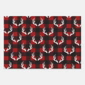Rustic Buffalo Pset & White Deer Antlers Inpakpapier Vel (Voorkant 2)