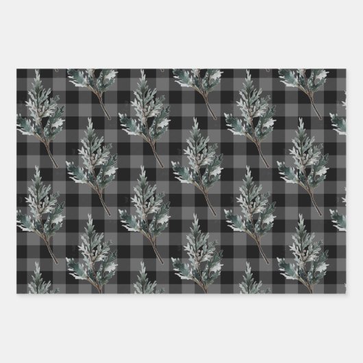 Rustic Buffalo Pset Winter Spruce Cones & Berries Inpakpapier Vel (Voorkant 3)