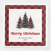 Rustic Buffalo Tree Napkin Holiday Party Design Servet (Voorkant)