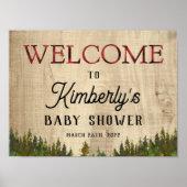 Rustic Buffalo: Wild One Baby shower Welkom Poster (Voorkant)