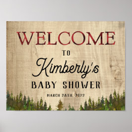 Rustic Buffalo: Wild One Baby shower Welkom Poster
