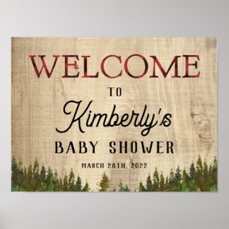 Rustic Buffalo: Wild One Baby shower Welkom Poster