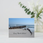 Rustic Bulkhead op Beach Briefkaart (Staand voorkant)