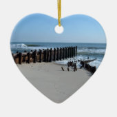 Rustic Bulkhead op Beach Keramisch Ornament (Voorkant)