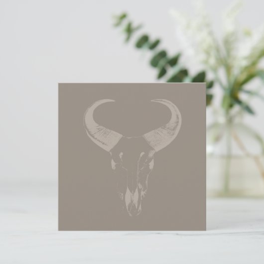 Rustic Bull Horns CUSTOM COLOR Kaart (Staand voorkant)