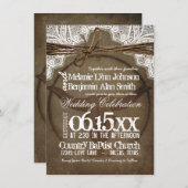 Rustic Bull Horns Westerne huwelijksuitnodigingen Kaart (Voorkant / Achterkant)