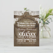 Rustic Bull Horns Westerne huwelijksuitnodigingen Kaart (Staand voorkant)