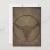 Rustic Bull Horns Westerne huwelijksuitnodigingen Kaart (Achterkant)