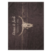 Rustic Bull Skull Country Westerne textuur Wedding Tafelkleed (Voorkant)