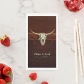 Rustic Bull Skull Wedding Brown Land Western Servet (Insitu)