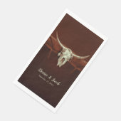 Rustic Bull Skull Wedding Brown Land Western Servet (Hoek)