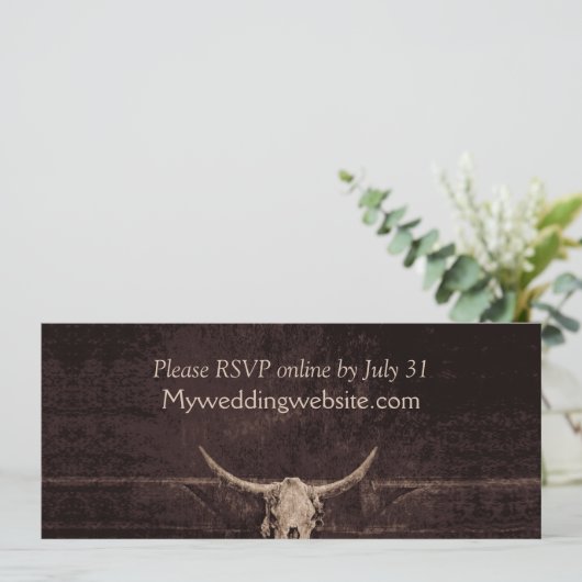 Rustic Bull Skull Wedding Country Westerne textuur (Staand voorkant)