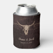 Rustic Bull Skull Wedding Country Westerne textuur Blikjeskoeler (Blikje Voorkant)