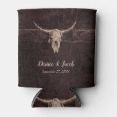 Rustic Bull Skull Wedding Country Westerne textuur Blikjeskoeler (Voorkant)