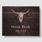 Rustic Bull Skull Wedding Country Westerne textuur Gastenboek (Voorkant)