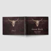 Rustic Bull Skull Wedding Country Westerne textuur Gastenboek (Volledig)