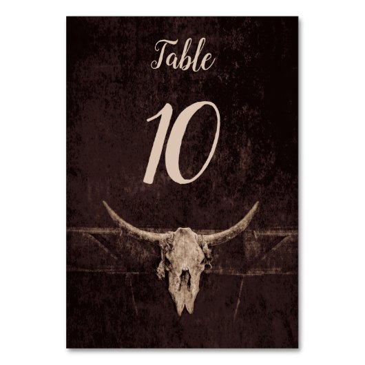 Rustic Bull Skull Wedding Country Westerne textuur Kaart (Achterkant)