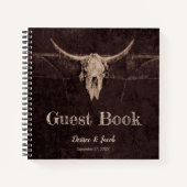 Rustic Bull Skull Wedding Country Westerne textuur Notitieboek (Voorkant)