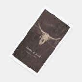 Rustic Bull Skull Wedding Country Westerne textuur Servet (Hoek)