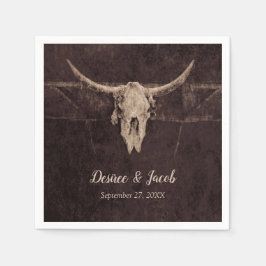 Rustic Bull Skull Wedding Country Westerne textuur Servet