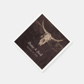 Rustic Bull Skull Wedding Country Westerne textuur Servet (Hoek)