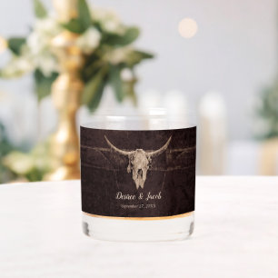 Rustic Bull Skull Wedding Country Westerne textuur Whisky Glas