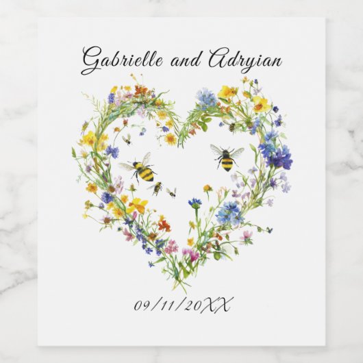 Rustic Bumble Bee Address Wijn Etiket (Enkel label)