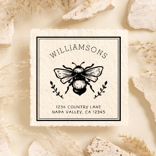 Rustic Bumblebee   Familienaam Retouradres Zelfinktende Stempel