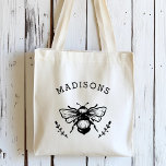 Rustic Bumblebee, gepersonaliseerd Tote Bag<br><div class="desc">Rustische Bumblebee Canvas tas.</div>