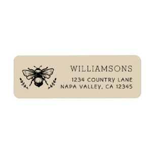 Rustic Bumblebee Return-adres Etiket