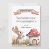 Rustic Bunny Baby shower Bedankt Card (Voorkant)