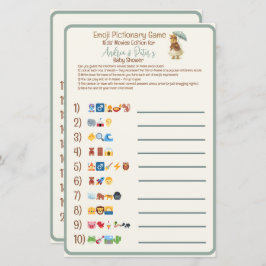 Rustic Bunny Baby shower Emoji Pictionary