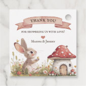Rustic Bunny Baby shower Favorietentjes Bedankjes Labels (Achterkant)