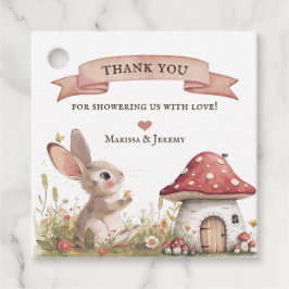 Rustic Bunny Baby shower Favorietentjes Bedankjes Labels