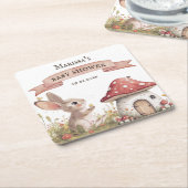 Rustic Bunny Baby shower Kartonnen Onderzetters (Schuin)