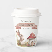 Rustic Bunny Baby shower Papieren beker (Achterkant)