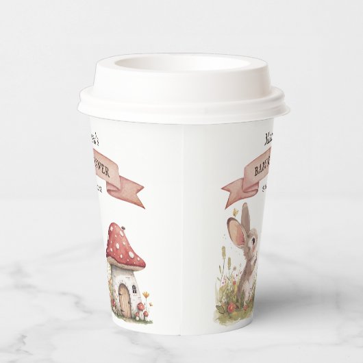 Rustic Bunny Baby shower Papieren beker (Rechts)