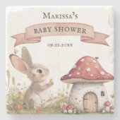 Rustic Bunny Baby shower Stenen Onderzetter (Voorkant)
