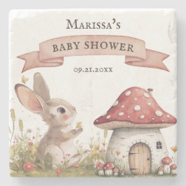 Rustic Bunny Baby shower Stenen Onderzetter
