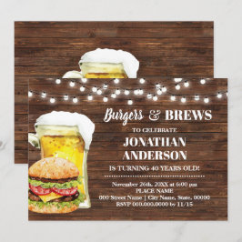 Rustic Burger & Brews Verjaardag voor Volwassenen Kaart