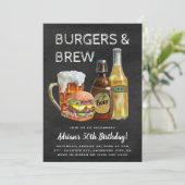 Rustic Burgers & Brew Birthday BBQ Kaart (Staand voorkant)