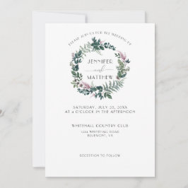 Rustic Burgundy and Forest Green Floral Wreath | Kaart