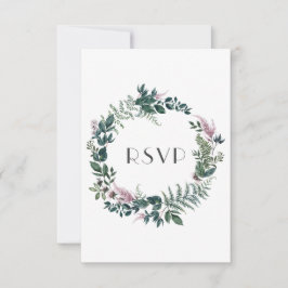 Rustic Burgundy and Forest Green Floral Wreath | RSVP Kaartje