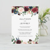 Rustic Burgundy Back & Front Formal Wedding Kaart (Staand voorkant)