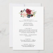 Rustic Burgundy Back & Front Formal Wedding Kaart (Achterkant)