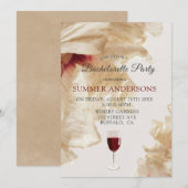 Rustic Burgundy Beige Anemone Bachelorette Party Kaart (Voorkant / Achterkant)