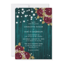 Rustic Burgundy Blauwgroen Wood Licht Floral Weddi